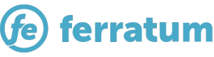 Две первые буквы кредитора Ferratum, написанные по середине круга голубого цвета