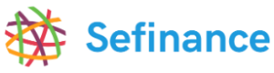Надпись Sefinance, которая является названием кредитной компании, расположена рядом с разноцветным мячом
