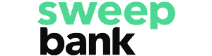 Лого состоит из названия кредитора Sweep bank, где первое слово зеленое, а второе слово черное